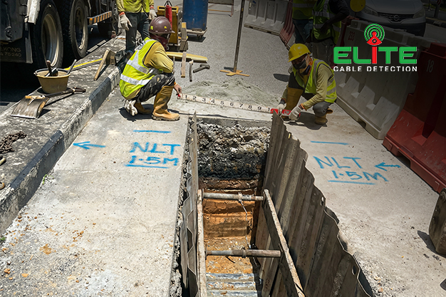 Trial trenching and underground service verification at industrial site